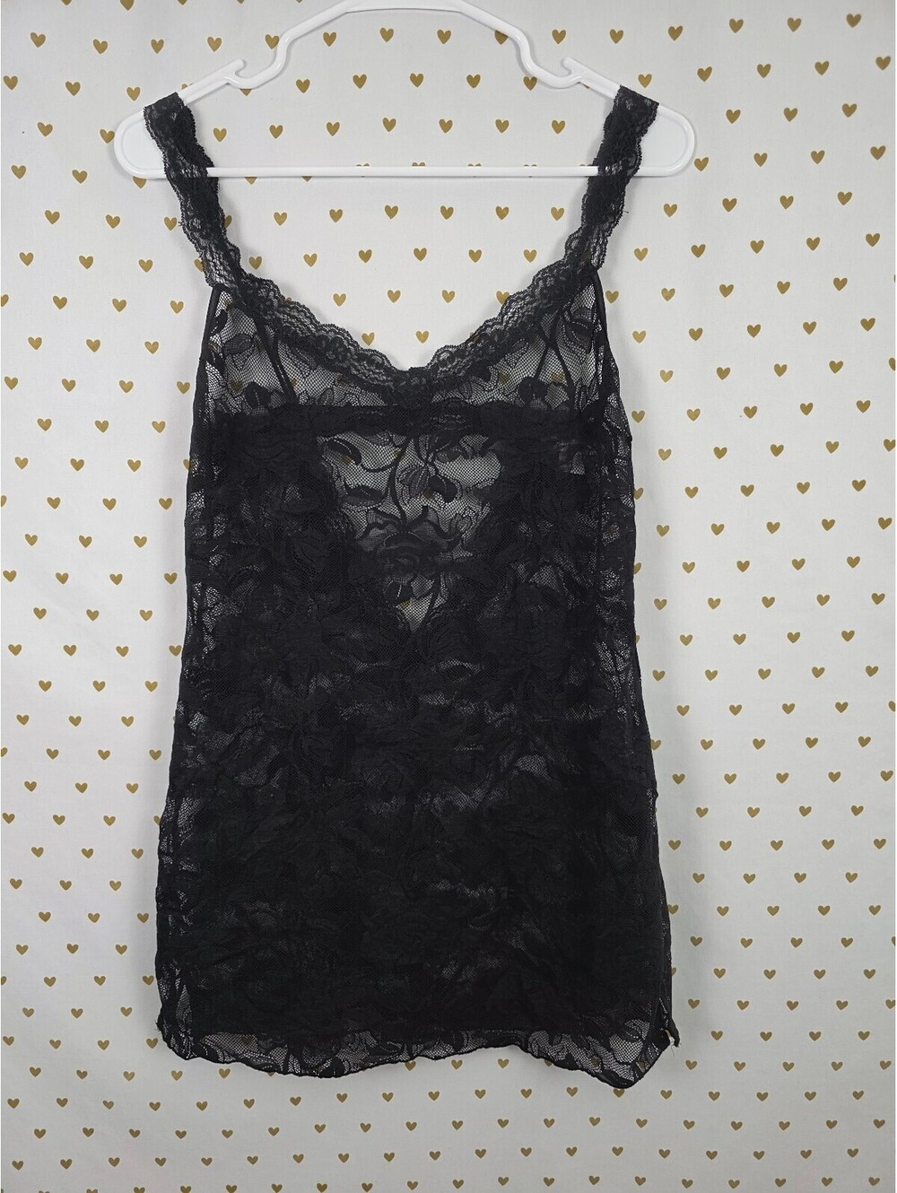 Victorias Secret Vintage Black Stretchy Lace nightie Lingerie lace Medium